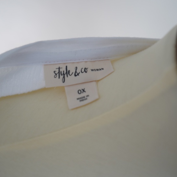 NEW Style & Co Cold Shoulder Floral Blouse 0X - Picture 5 of 7